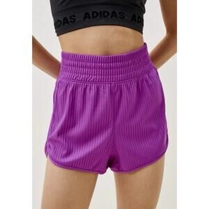 Adidas Women’s Small Pacer Rib Shorts High Rise Athletic Bottoms Training NEW